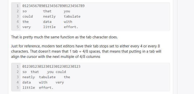 How many spaces is a tab?